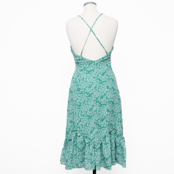 LULU'S. Green Floral Print Midi Dress - Picture 5 of 14